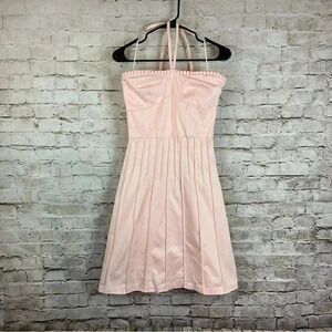 Molly New York Sweetheart Ruffle Halter Baby Pink Pleated Dress 4/6 READ Easter